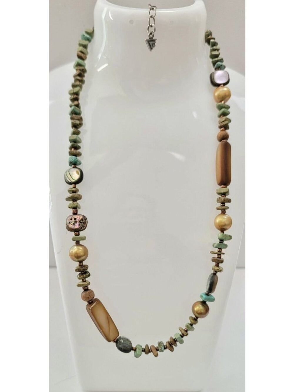 Silpada Sterling Silver Turquoise Shell Necklace Strand, 20" Long